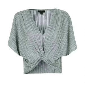 Missguided Women's Silver Poly/Spandex Top
